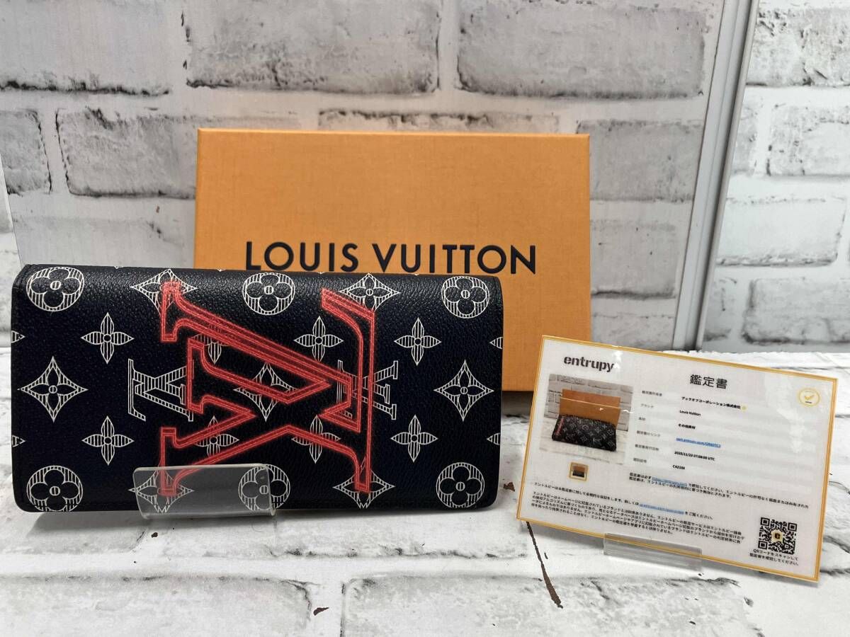 AI鑑定済み/LOUIS VUITTON/モノグラム /M62893/ポルトフォイユブラザ/サイドアップダウン/ネイビー/長財布/ルイヴィトン/HAVEA VUITTON DAY