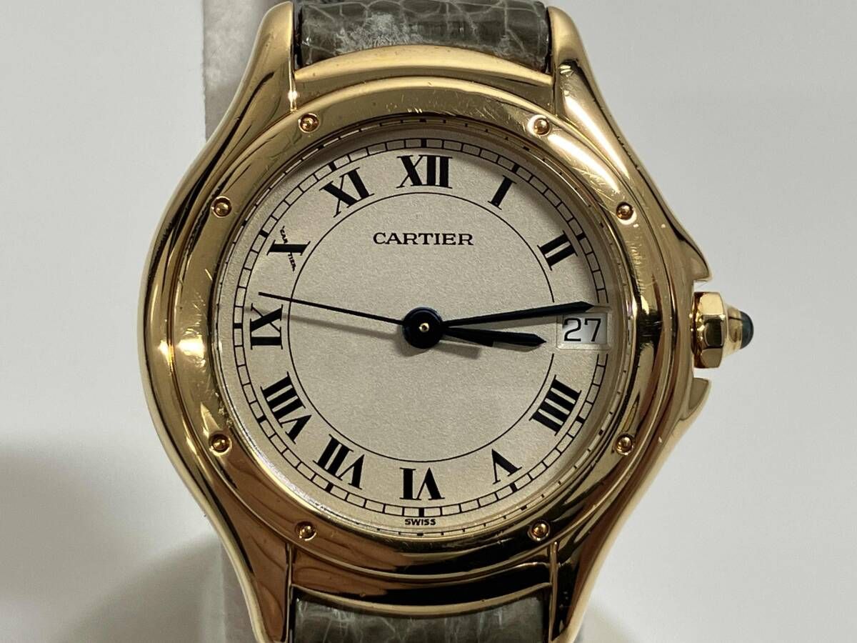【25年11月電池交換】Cartier パンテールクーガー W3500356 クォーツ 裏蓋・尾錠18K750表記有 総重量30.6g 付属品無し