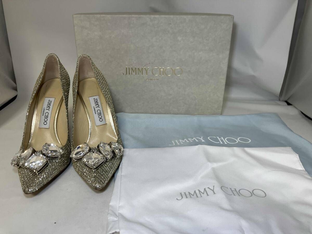 Jimmy Choo Marvel Crystal Pumps ジミーチュウ　マーベル　サイズ36.5 JP23.5 靴底及びソール使用感有　ヒール高約10cm