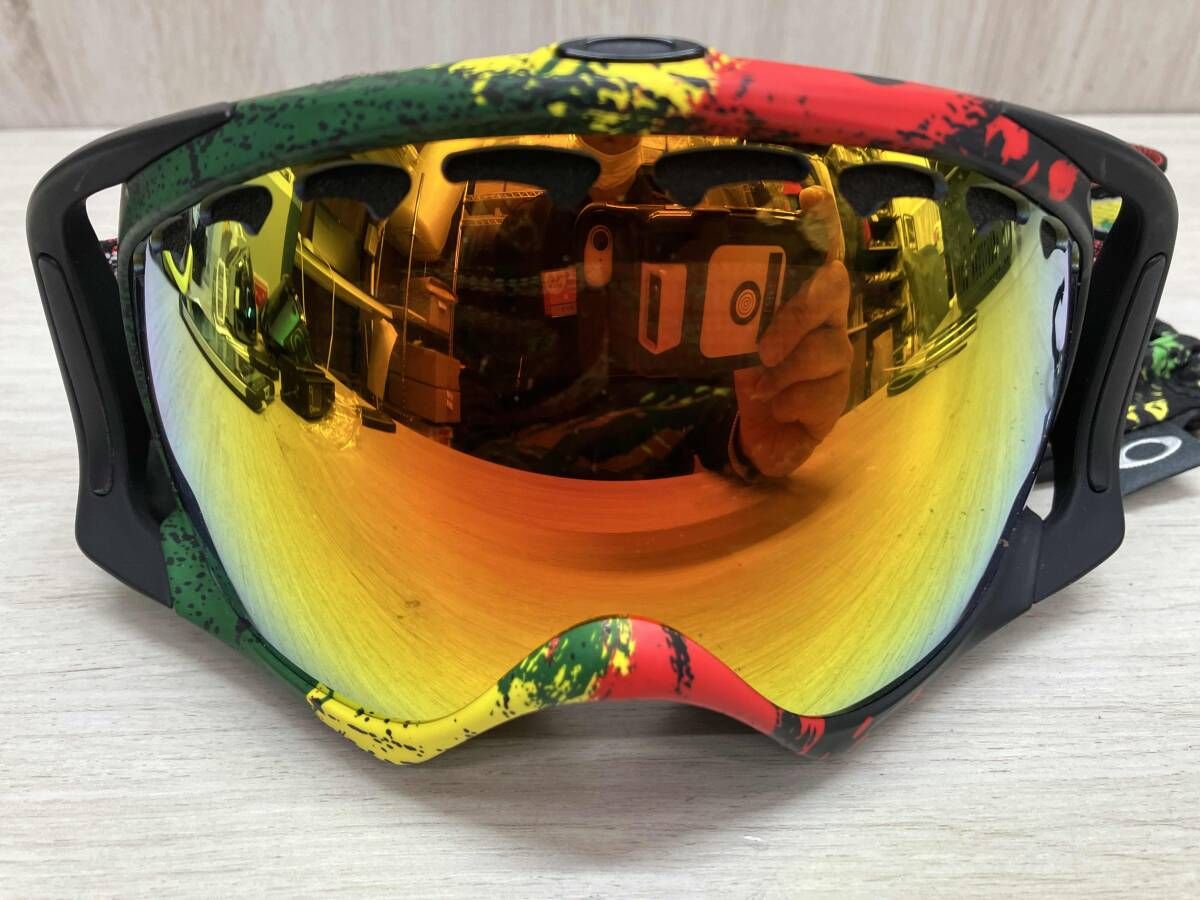 OAKLEY ゴーグル ラスタ　オレンジ ミラー used OAKLEY オークリーゴーグル ミラーレンズ ソフトケース付き - メルカリ