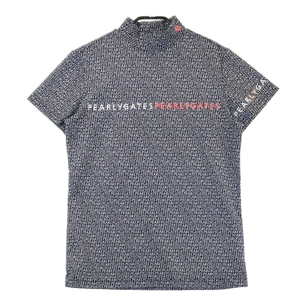 サイズ：2 PEARLY GATES パーリーゲイツ 2024年モデル モックネック半袖Tシャツ 総柄 ブラック系 [240101712944] ゴルフウェア レディース ストスト