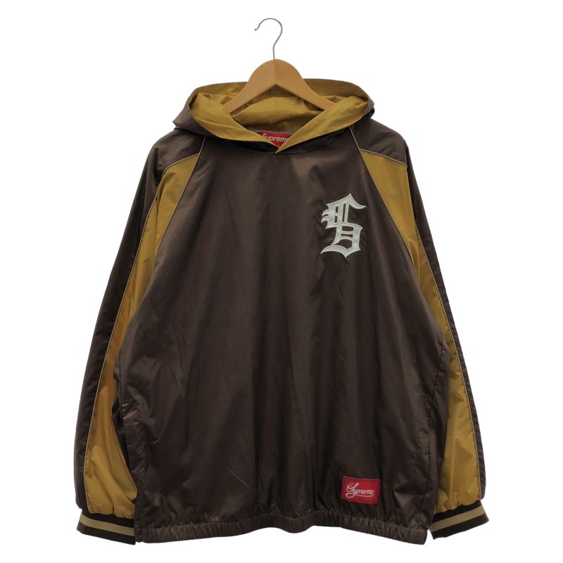 【中古】Supreme Hooded Warm Up Pullover L ブラウン シュプリーム[10]