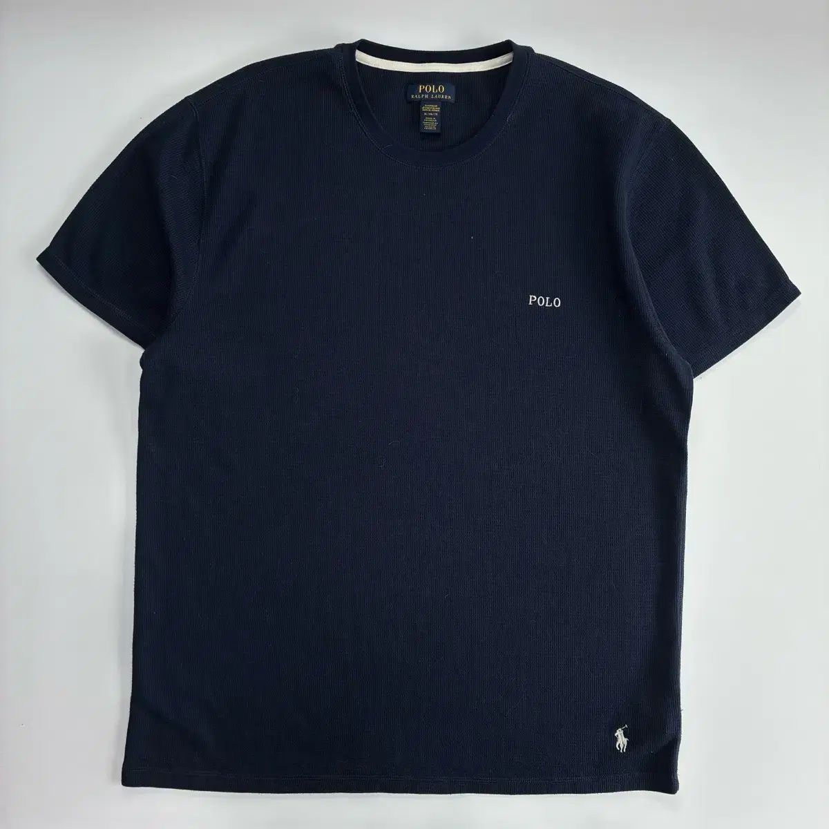 Polo ポロ ラルフローレン 刺繍 コットン ネイビー ワッフル 半袖ニット