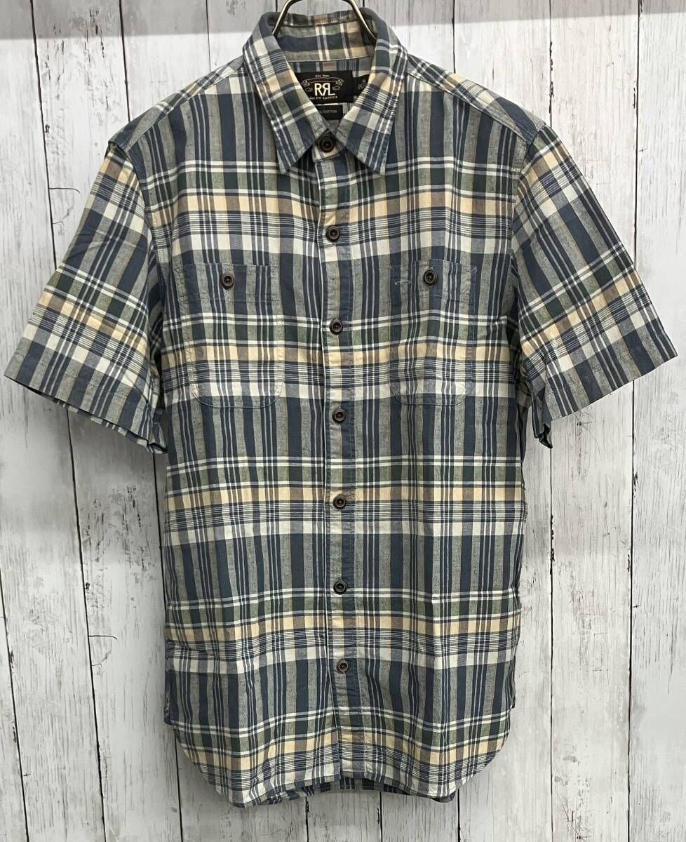 RRL RALPH LAUREN 半袖シャツ ダブルアールエル ラルフローレン チェック コットン size M
