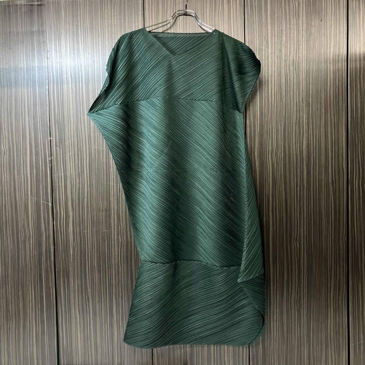 23aw PLEATS PLEASE PALM 変形 プリーツ ワンピース 半袖ワンピース