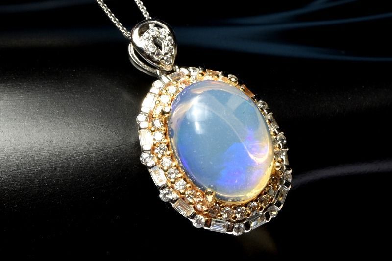 【１点物】AAAA☆虹彩ゆらめく輝き シルバー925 プレシャスオパール　13.5x10mm　オーバル ペンダントトップ パワーストーン 天然石 _PD2973