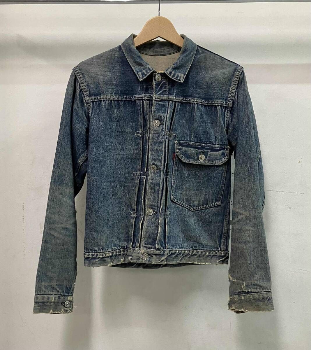 LEVI’S リーバイス Gジャン(デニムジャケット) 40s 506XX 1st ツープロング 片面タブ ビックE ネイビー 均等V