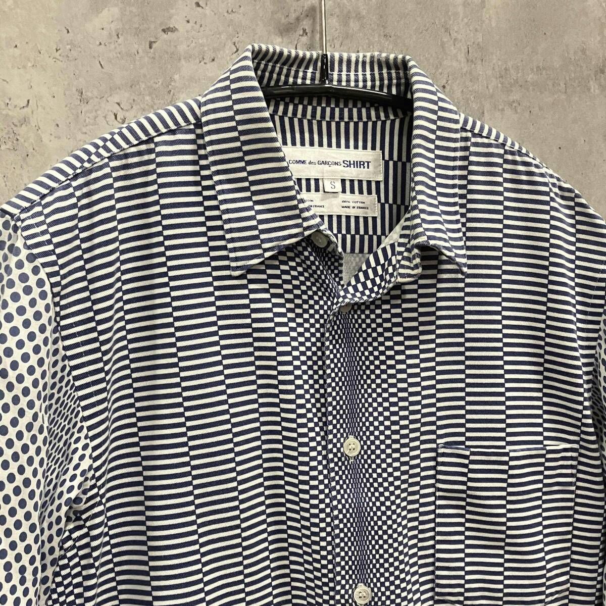 90-00s archive COMME des GARCONS SHIRT ドット柄錯覚デザインシャツ