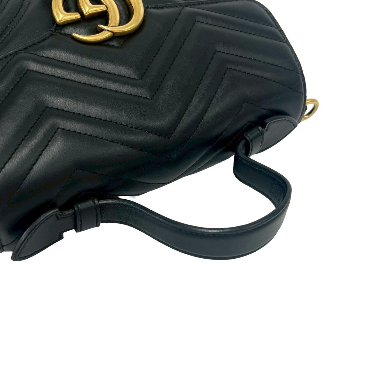 極美品✨ GUCCI ブラック レザー手袋 GG マーモント カシミヤ 極 美品 袋付き GUCCI グッチ GG マーモント レザー 本革 2way
