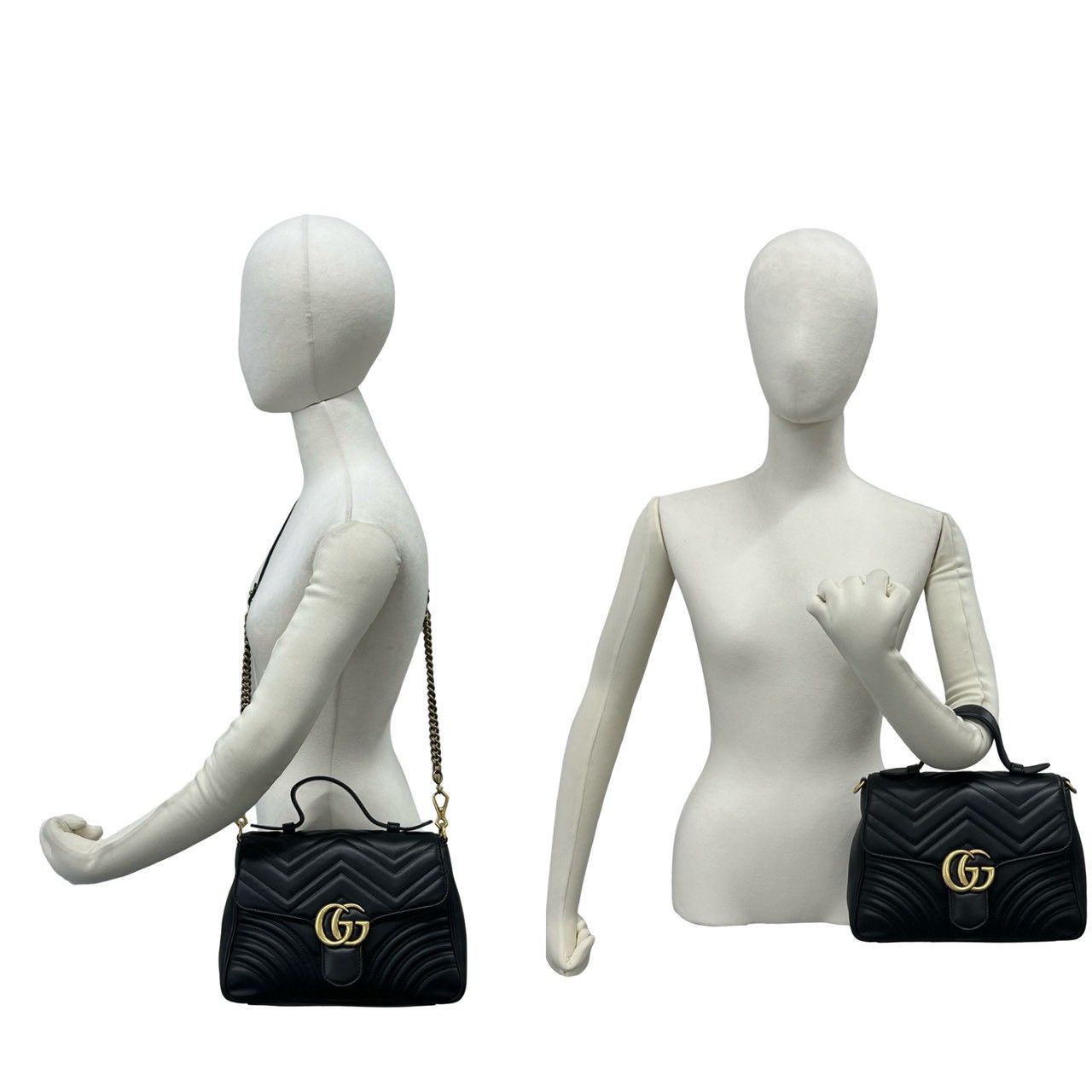 極 美品 袋付き GUCCI グッチ GG マーモント レザー 本革 2way