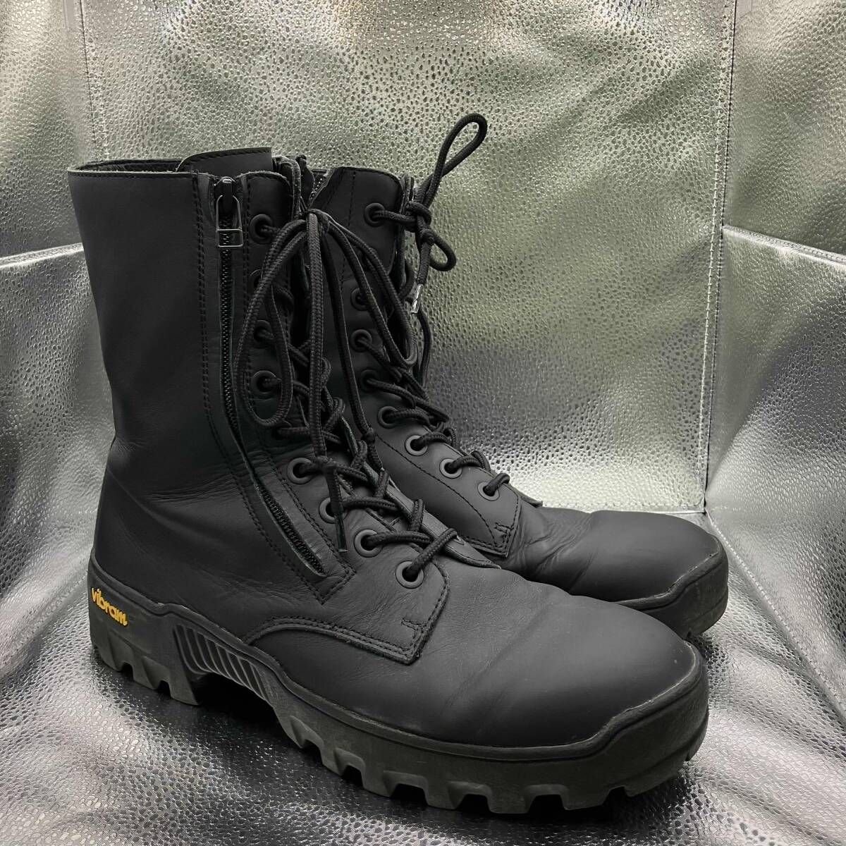 24AW yamamoto pour homme cow leather fastener boots サイズ24 H0-E04-761-1-05 ブラック　ヨウジヤマモトプールオム