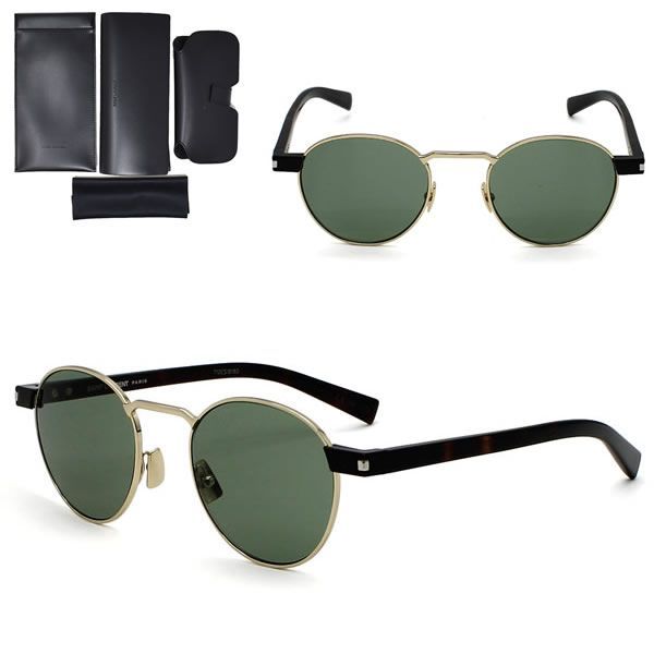 サンローラン サングラス SAINT LAURENT SL707-002 サングラス ゴールド グリーン ノーズパット メンズ レディース ユニセックス