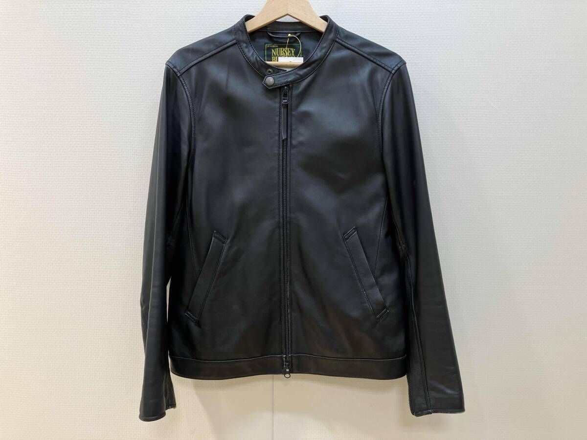 NURSERY OF BUNGAY ナーシ―オブブンゲイ シングルライダースジャケット サイズS ブラックラムレザー ポリエステル 中国製 擦れ有り