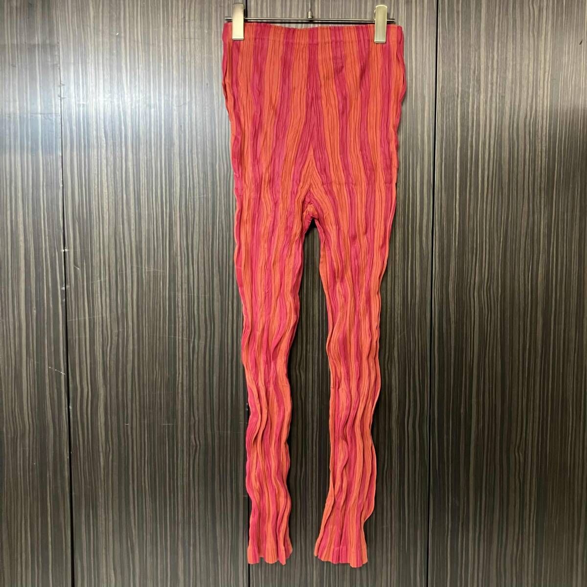 24ss PLEATS PLEASE パンツ シワプリーツストライプパンツ サイズ4