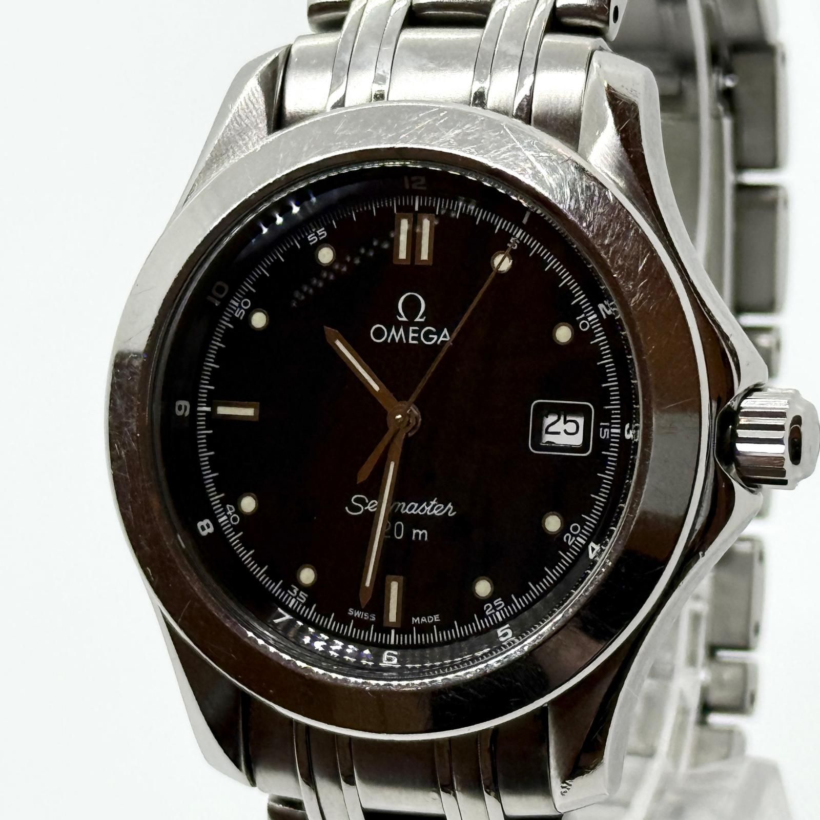 OMEGA オメガ SEAMASTER シーマスター 120m 54949819 SS SS ブラック QZ メンズ 腕時計 稼働品