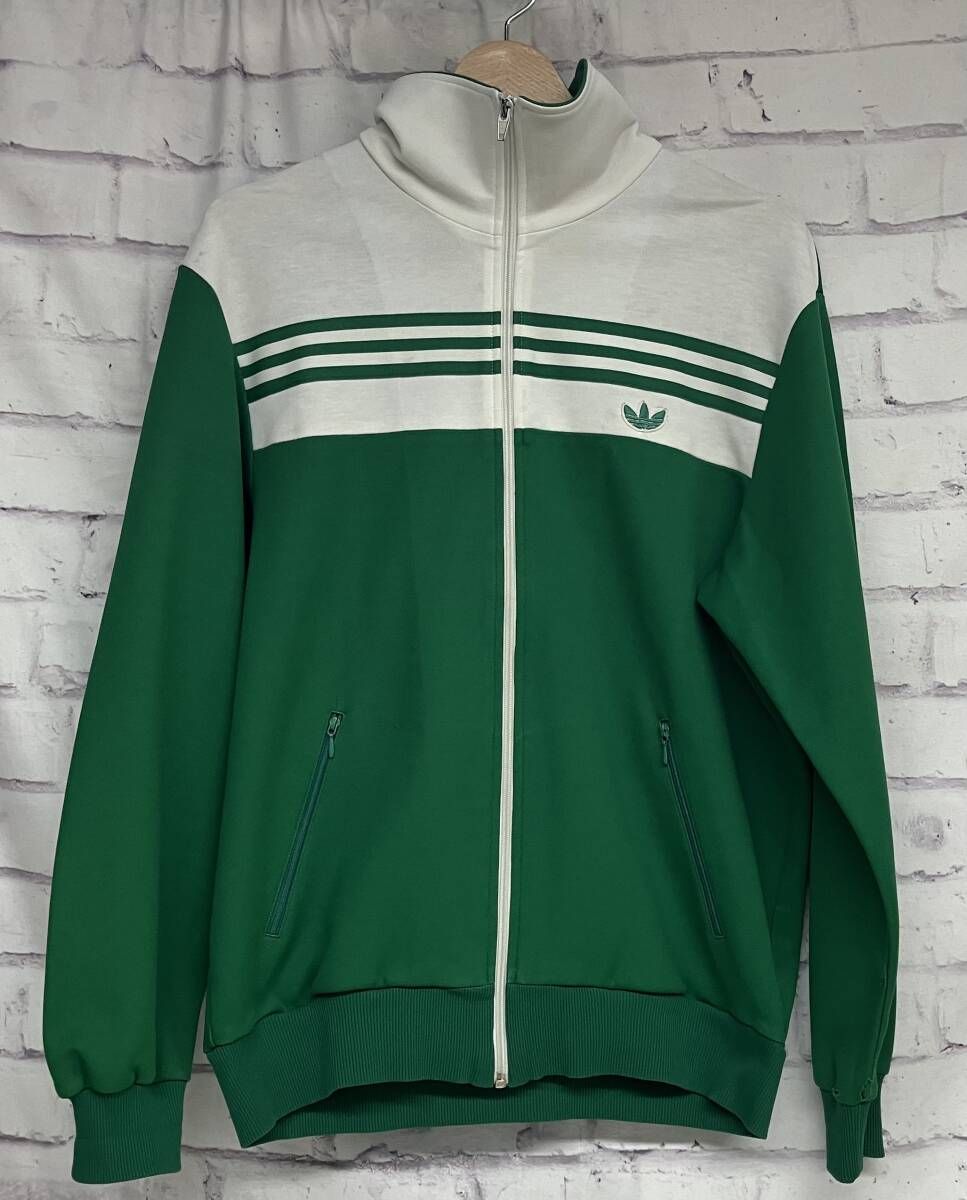 adidas アディダス ATS-33F デサント製 西ドイツタグトラックジャケット ガイコツジャケット サイズ6号 グリーン デサント社 メンズ 春