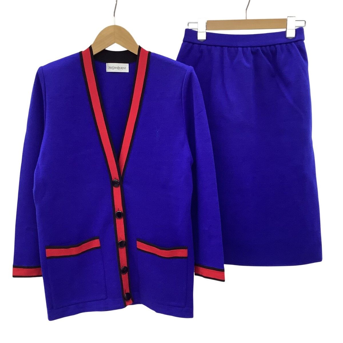 Yves Saint Laurent イブサンローラン レディース Vintage セットアップ(ジャケット スカート) SIZE M ブルー