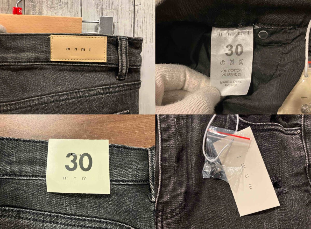 mnml ミニマル ジーンズ X162 Skinny Denim Black M2019-D661-BLK-30 