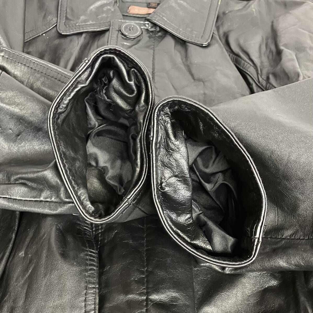 D HOMME A HOMME ドムアオム レザーコート レザー Lサイズ トレンチ