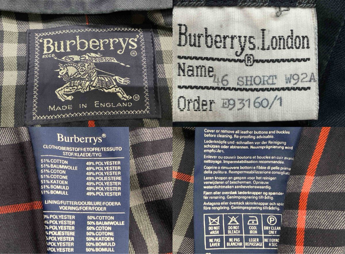 Burberryバーバリー ステンカラーコート イングランド製 表記サイズ46