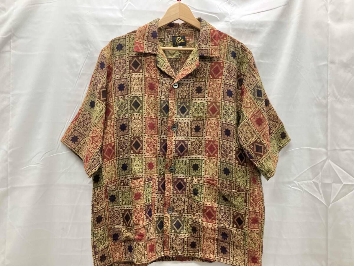 NEEDLES ニードルス 半袖シャツ OT191 Cabana Shirt-Poly India Jq. 表記サイズM ブラウン系