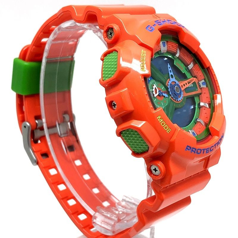 G-SHOCK ジーショック GA-110A-4 ハイパーカラーズ ビッグケース 光沢 オレンジ グリーン ブルー アナデジ 2010年3月発売 G-SHOCK ジーショック GA-110A-4 ハイパーカラーズ ビッグケース 光沢
