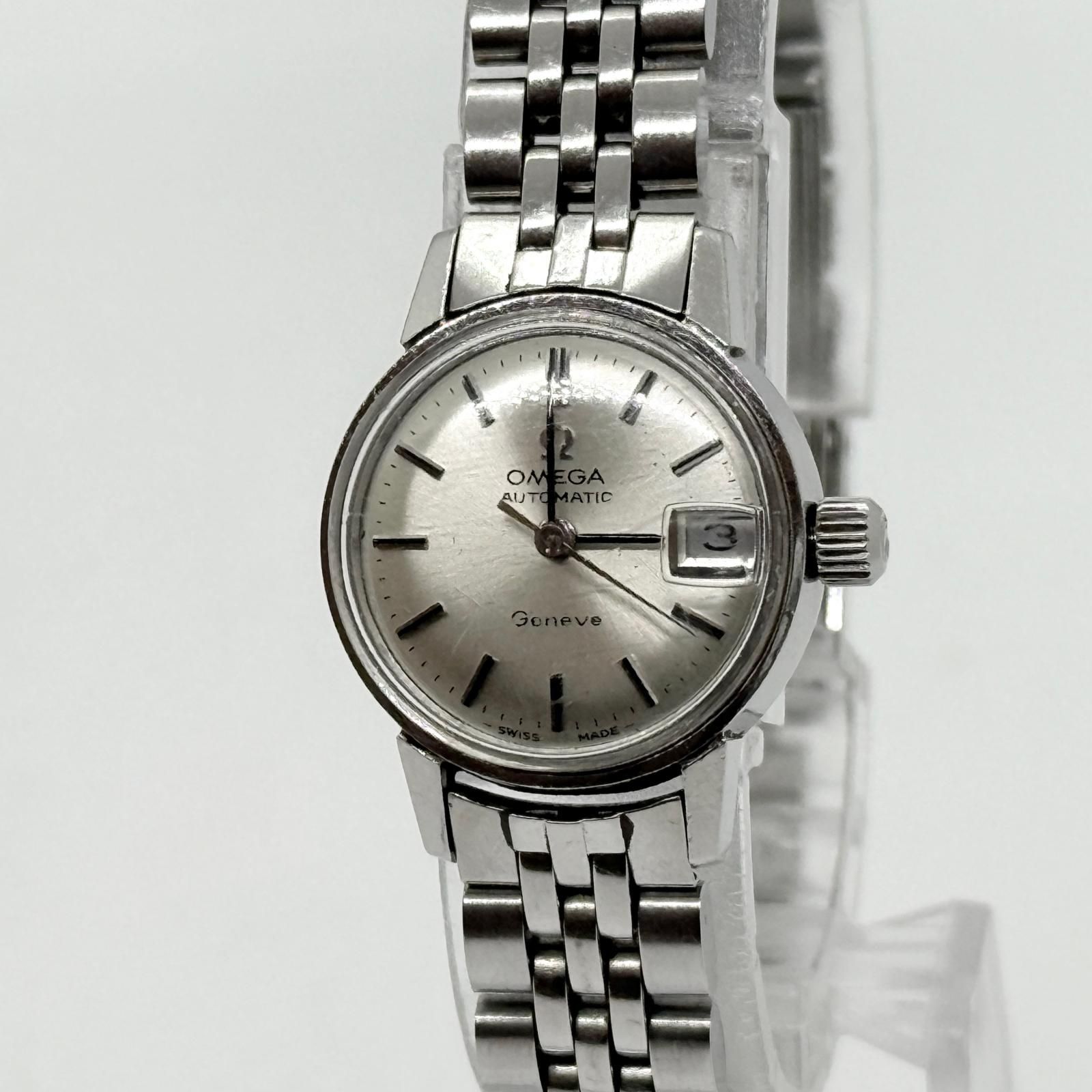 OMEGA オメガ Geneve ジュネーブ シルバー AT レディース 腕時計 稼働品