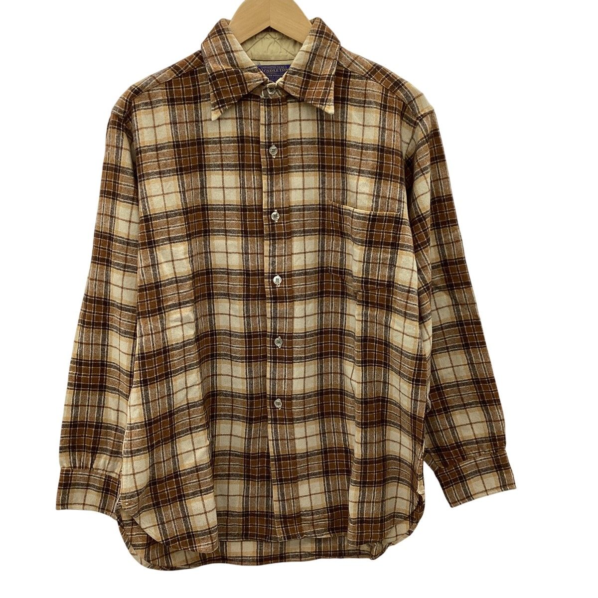 PENDLETON ペンドルトン メンズ シャツ チェック SIZE L 70s vintage ベージュ