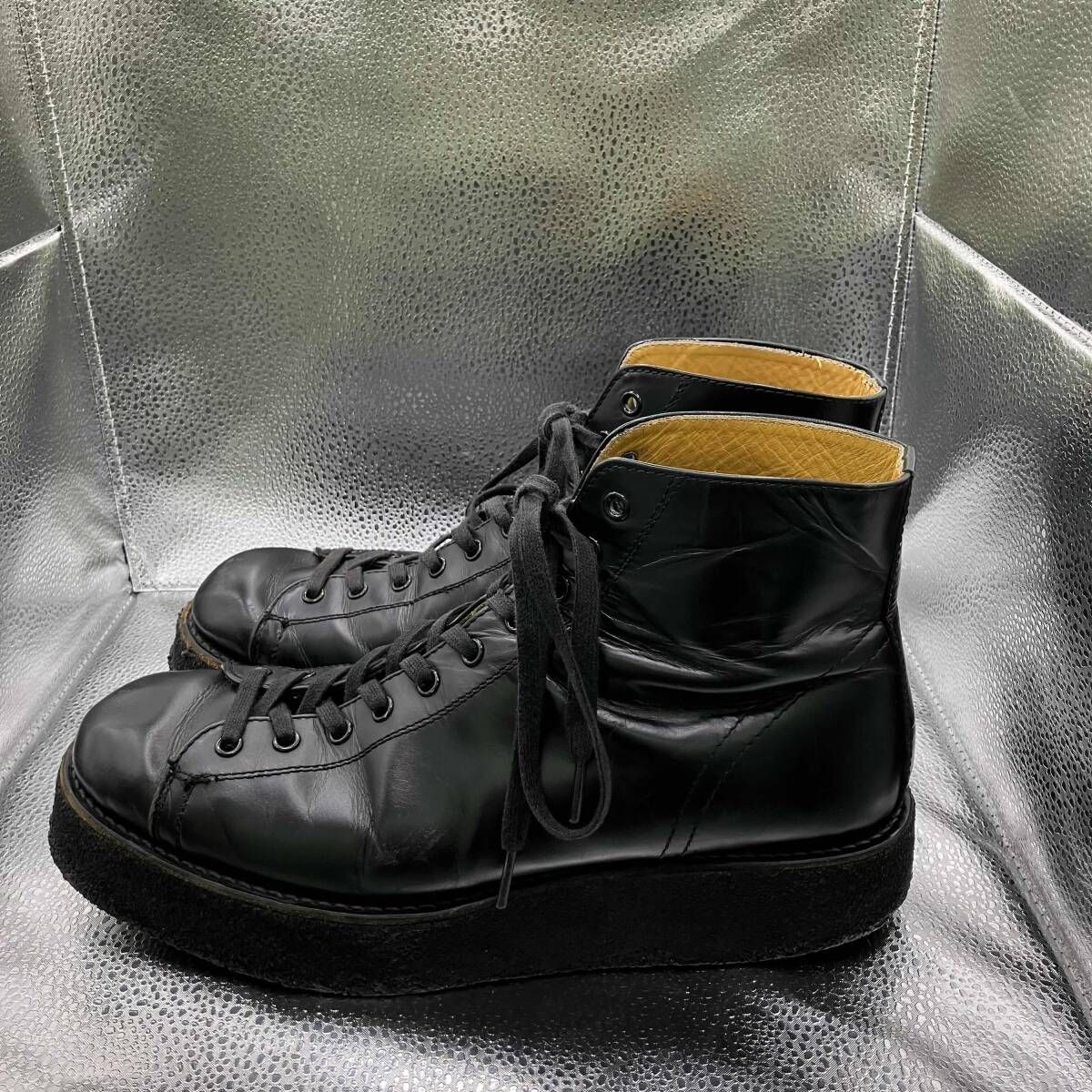 YOHJI YAMAMOTO POUR HOMME GLASS LEATHER DEMI BOOTS ブーツ サイズ30 