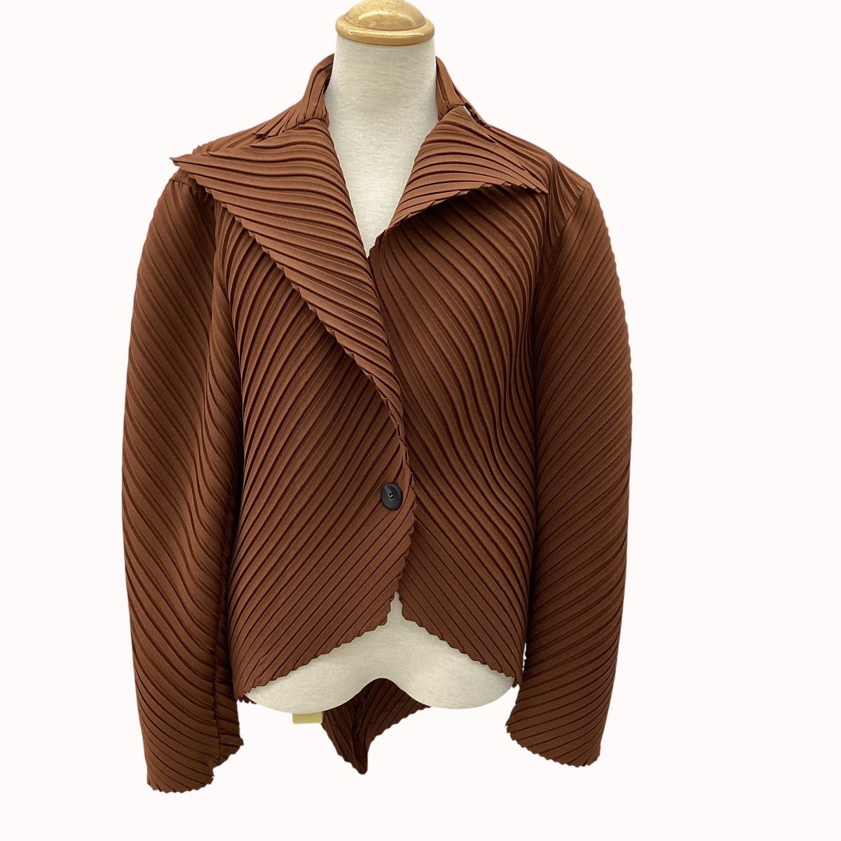 ISSEY MIYAKE イッセイミヤケ プリーツ 変形 燕尾ジャケット SIZE M IM84-FD945 ブラウン