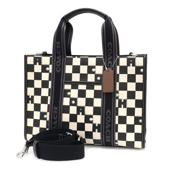 希少　新品　COACH スミストート チェッカーボード 柄　CR101 コーチ スミストート・チェッカーボードプリント CR101【Aランク