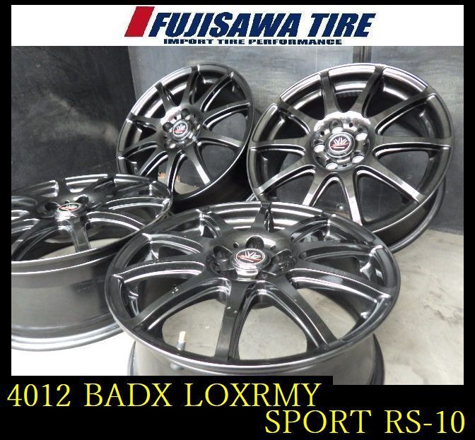【4012】B▲送料無料▲BADX LOXRMY SPORT RS-10▲16x6.5J 5穴 PCD100 +48▲4本 26103838
