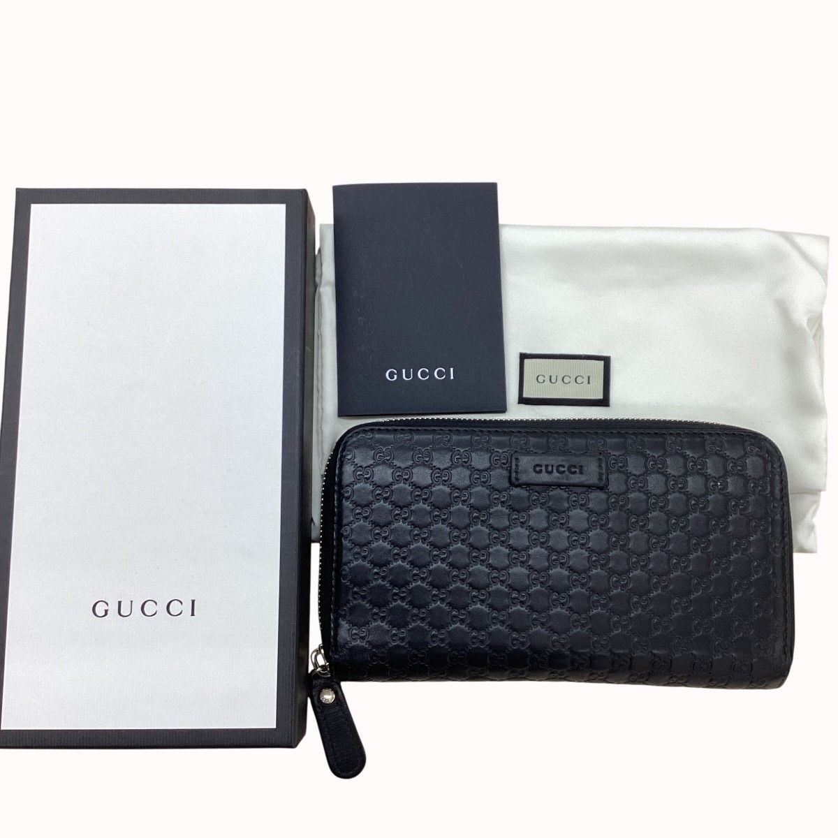 GUCCI グッチ 長財布 449391-496334 マイクログッチシマ ブラック