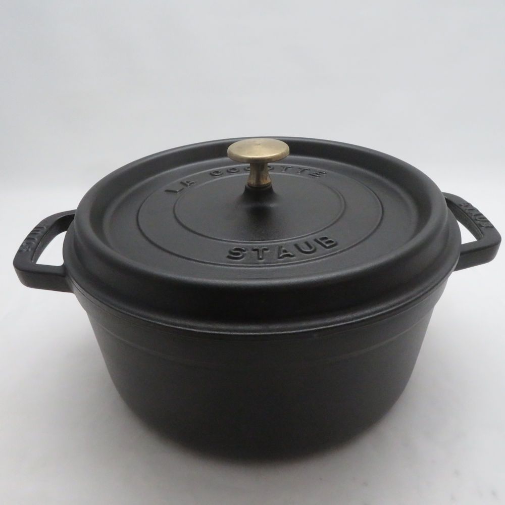 STAUB ストウブ ピコココットラウンド ブラック 両手鍋 鋳鉄 24cm 3.8L