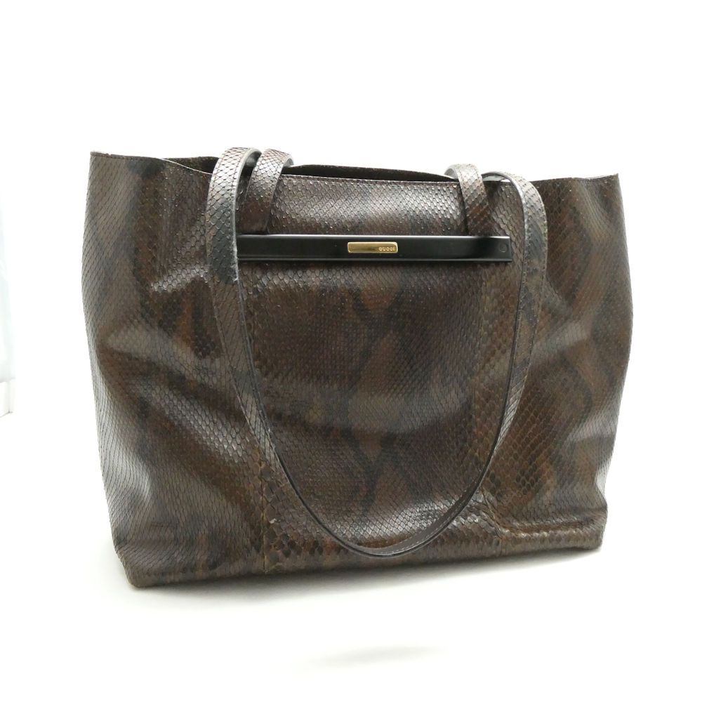 GUCCI グッチ インナーポーチ付トートバッグ パイソン 000・2058・0559・0 オールド レディース AO4353