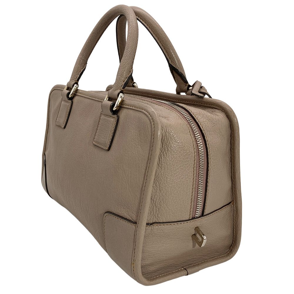 ロエベ LOEWE アマソナ 28 ハンドバッグ レザー シルバー金具 グレージュ レディース【中古】