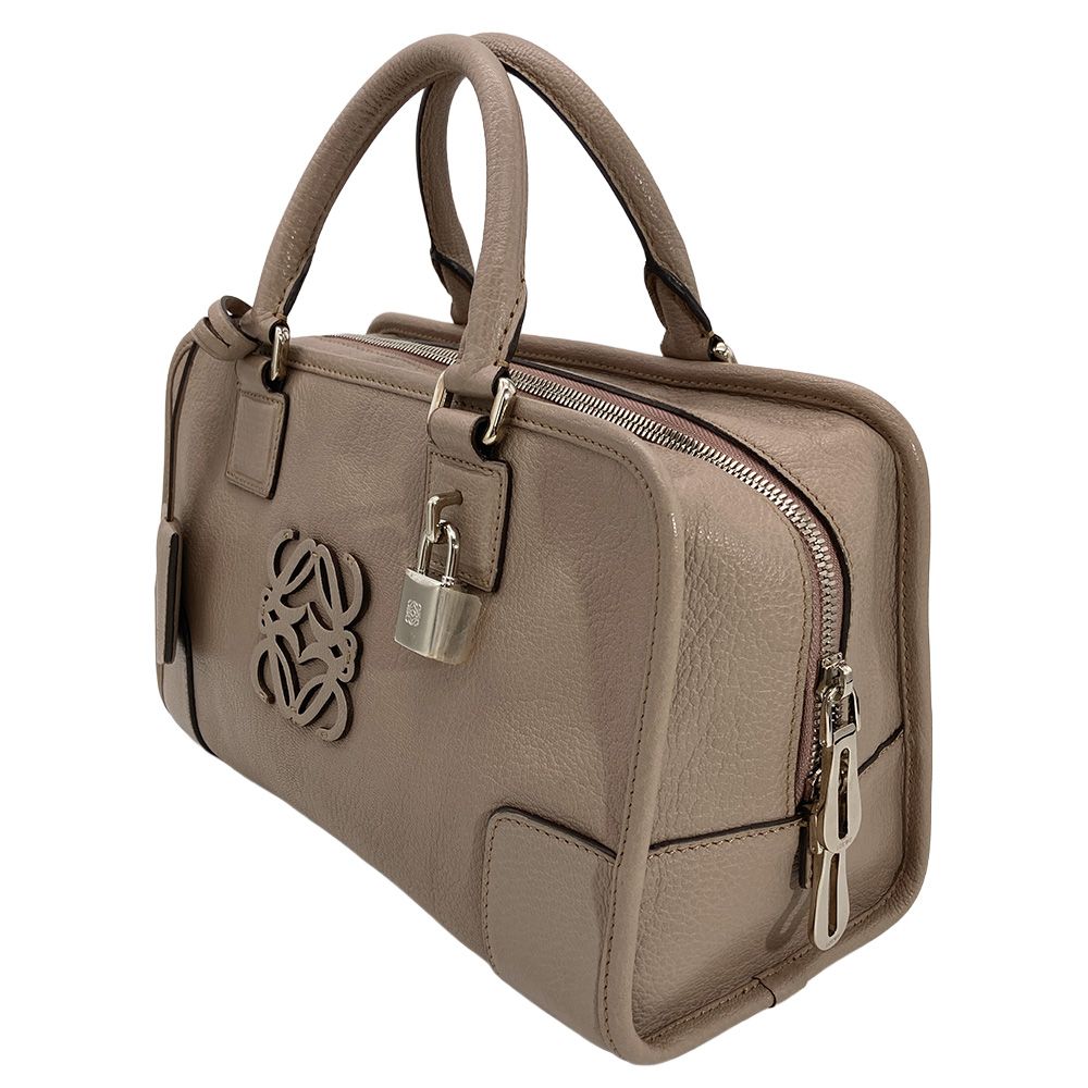 ロエベ LOEWE アマソナ 28 ハンドバッグ レザー シルバー金具 グレージュ レディース【中古】