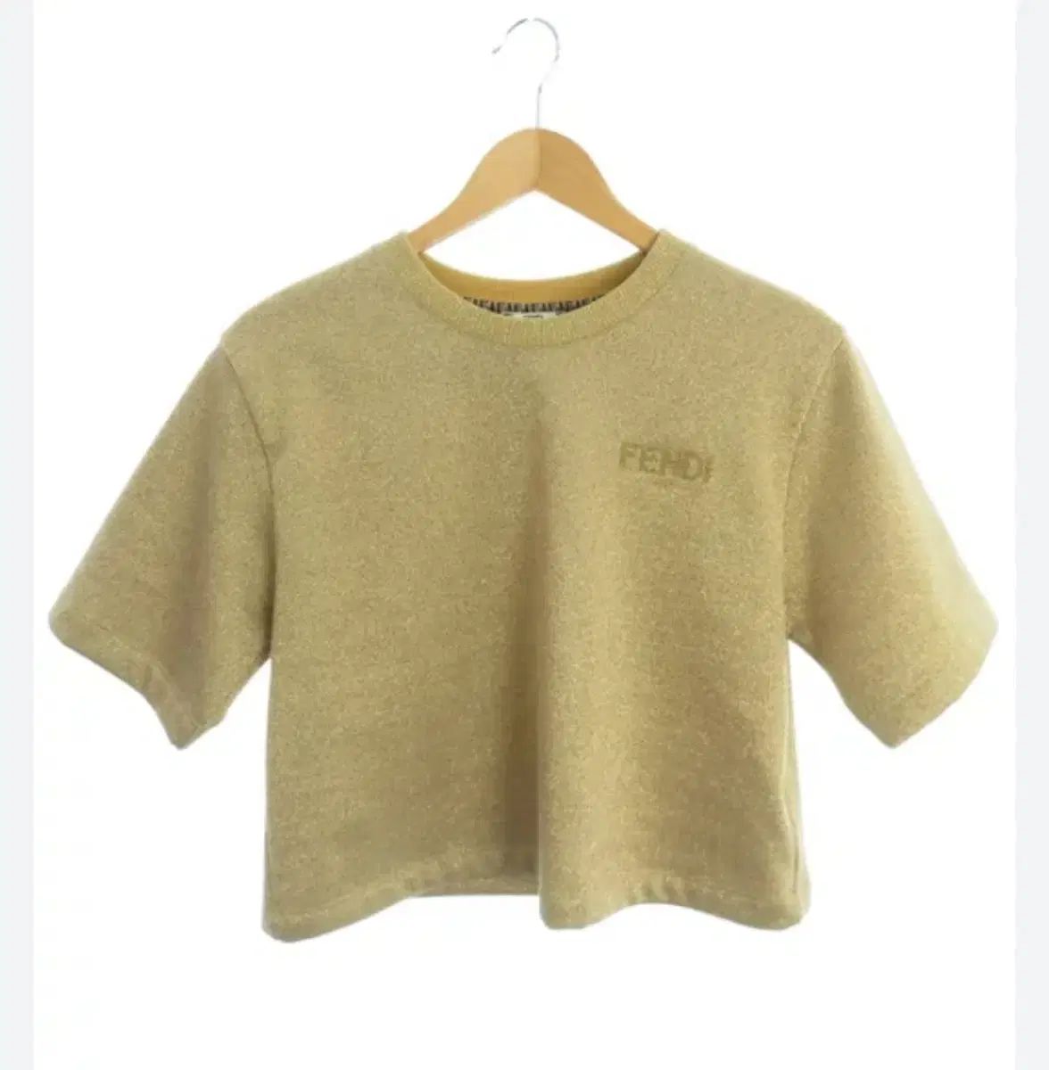 FENDI 金糸パール クロップド ニット トップス
