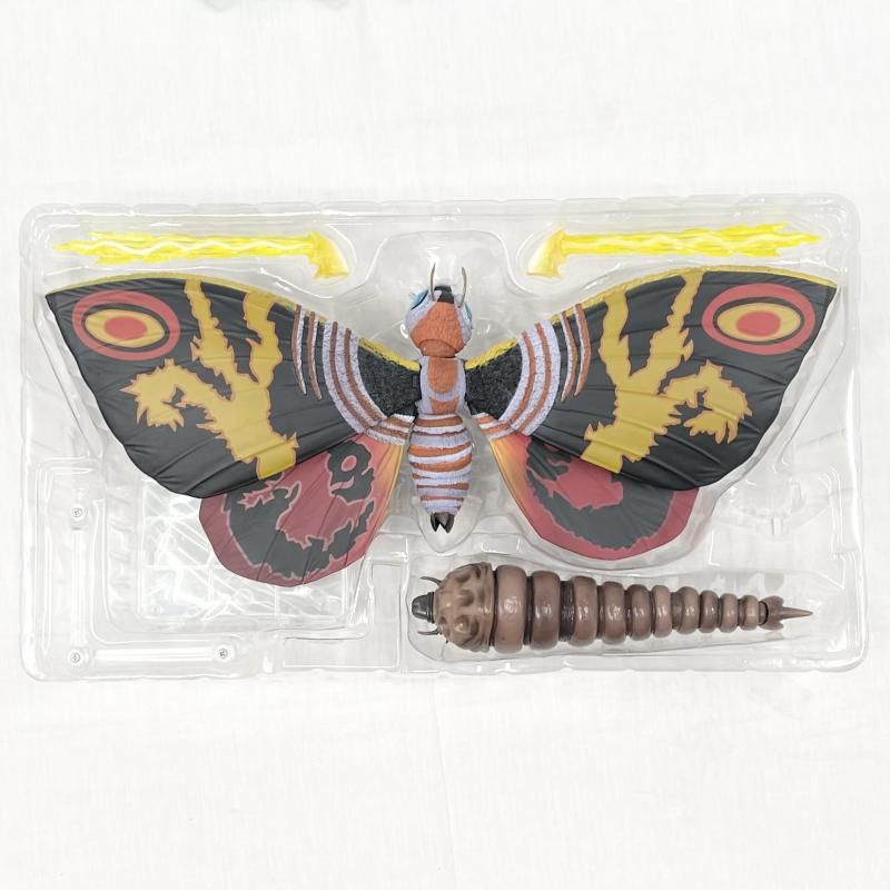 中古】開封 S.H.MonsterArts モスラ 成虫 & モスラ 幼虫 Special Color