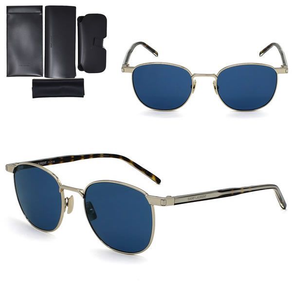 サンローラン サングラス SAINT LAURENT SL747-005 サングラス ゴールド ブルー ノーズパット メンズ レディース ユニセックス