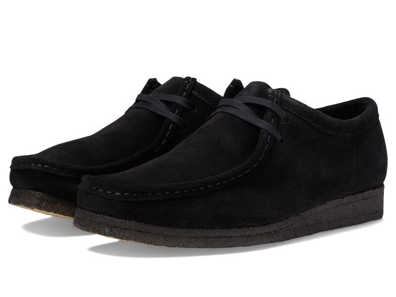 クラークス メンズ シューズ オックスフォード Clarks Wallabee Black Suede ブラック