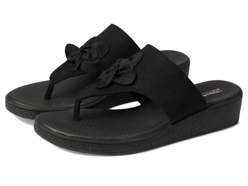 ライフストライド レディース シューズ サンダル LifeStride Bloom Thongs Black Stretch L ブラック