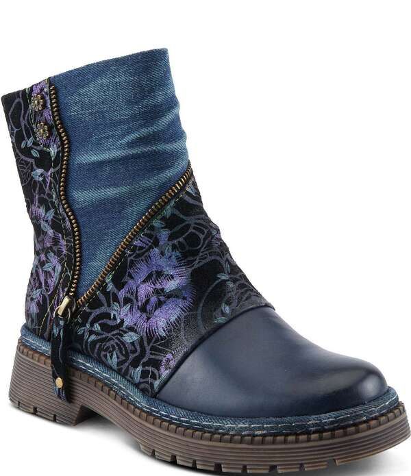 ラリティステ レディース シューズ ブーツ・レインブーツ フラワー柄 プリント デニム フラワー LARTISTE Avrilrose Floral Print andenim Zip Booties