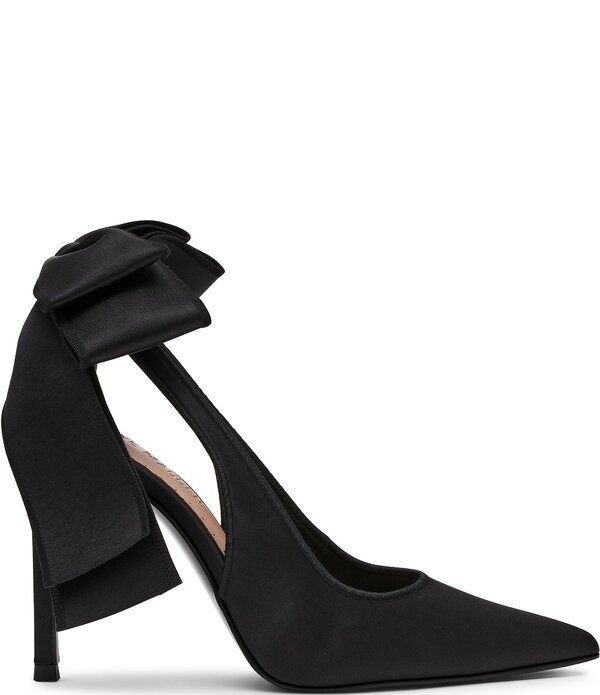 スティーブ マデン レディース シューズ パンプス サテン Steve Madden Teacup Satin Bow Detail Slingback Stiletto Pumps Black ブラ