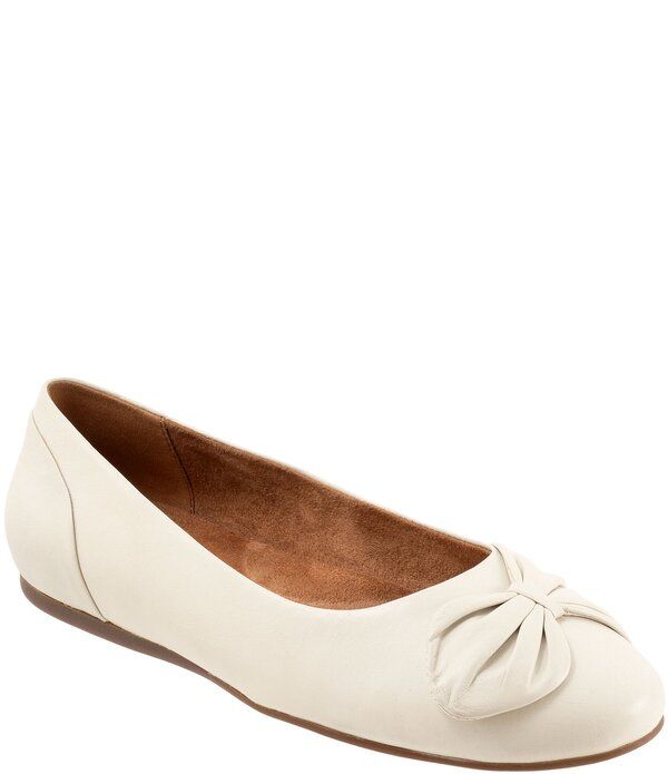 ソフトウォーク レディース シューズ パンプス レザー SoftWalk Sofia Leather Bow Flats Ivory アイボリー