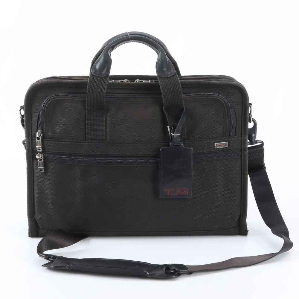 TUMI トゥミ トレーサータグ付 26011D4 レザー ナイロン 2WAY ビジネス バッグ 斜め掛け 通勤 ショルダー A4 メンズ WWM EG37-6【中古】