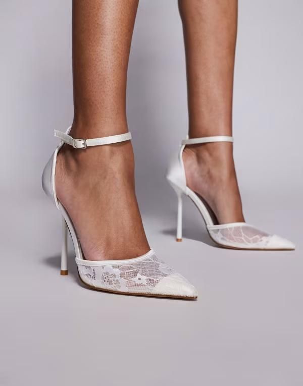 シミ レディース シューズ ヒール レース SIMMI Shoesimmi London Deena heeled shoes lace White mesh ホワイト