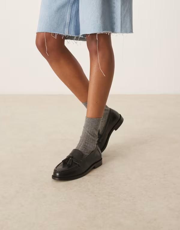 ウォークロンドン レディース シューズ スリッポン・ローファー ローファー Walk London Rhea tassle loafer Black ブラック 20,986円
