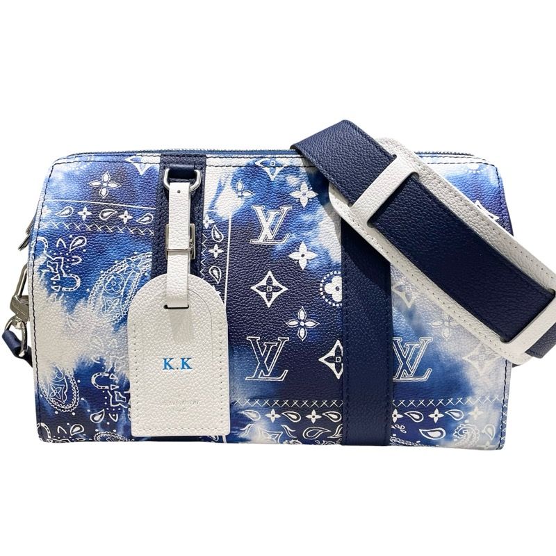 ルイ・ヴィトン LOUIS VUITTON シティキーポル M20555 ブルー モノグラム・バンダナ メンズ ショルダーバッグ