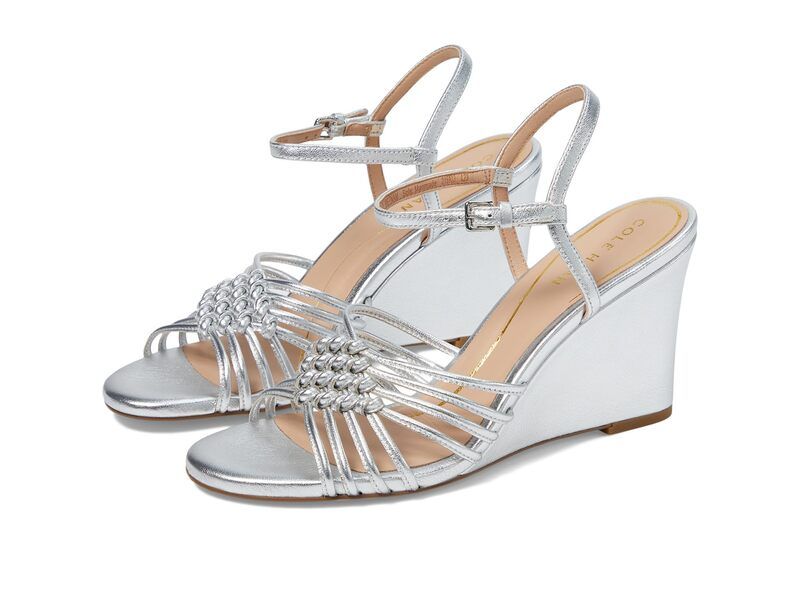 コールハーン レディース シューズ ヒール Cole Haan Jitney Knot Wedge Silver Leather シルバー